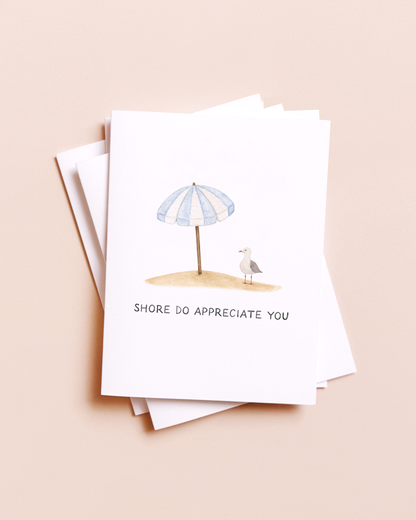 Shore Do Appreciate You — Coastal Thank You Card
