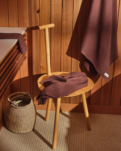 Quick Dry Soft Waffle Cotton Bath Towel | Umber Brown