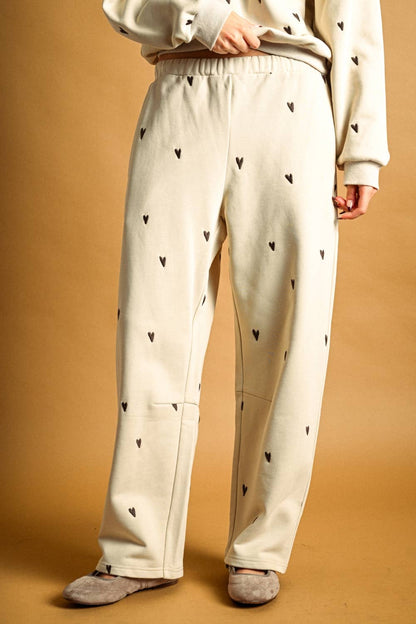 EP7213ST   HEART EMBROIDERED SWEAT PANTS