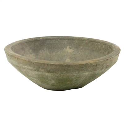 Rustic Terra Cotta Bowl - Sm - Moss Grey