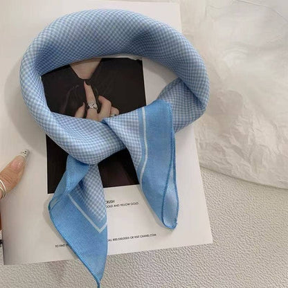 Polka Dot Stripes Blue Floral square scarf bandana