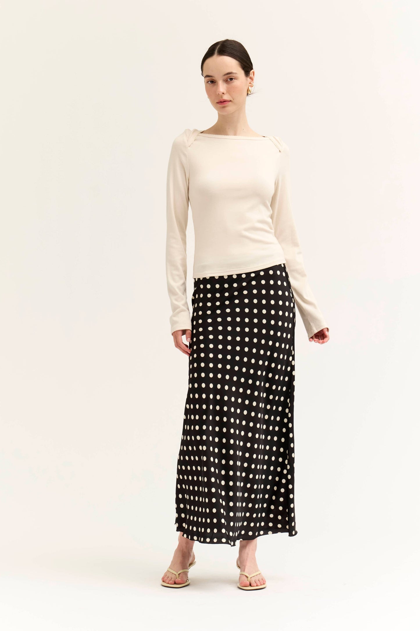 POLKA DOT SLIP SKIRT