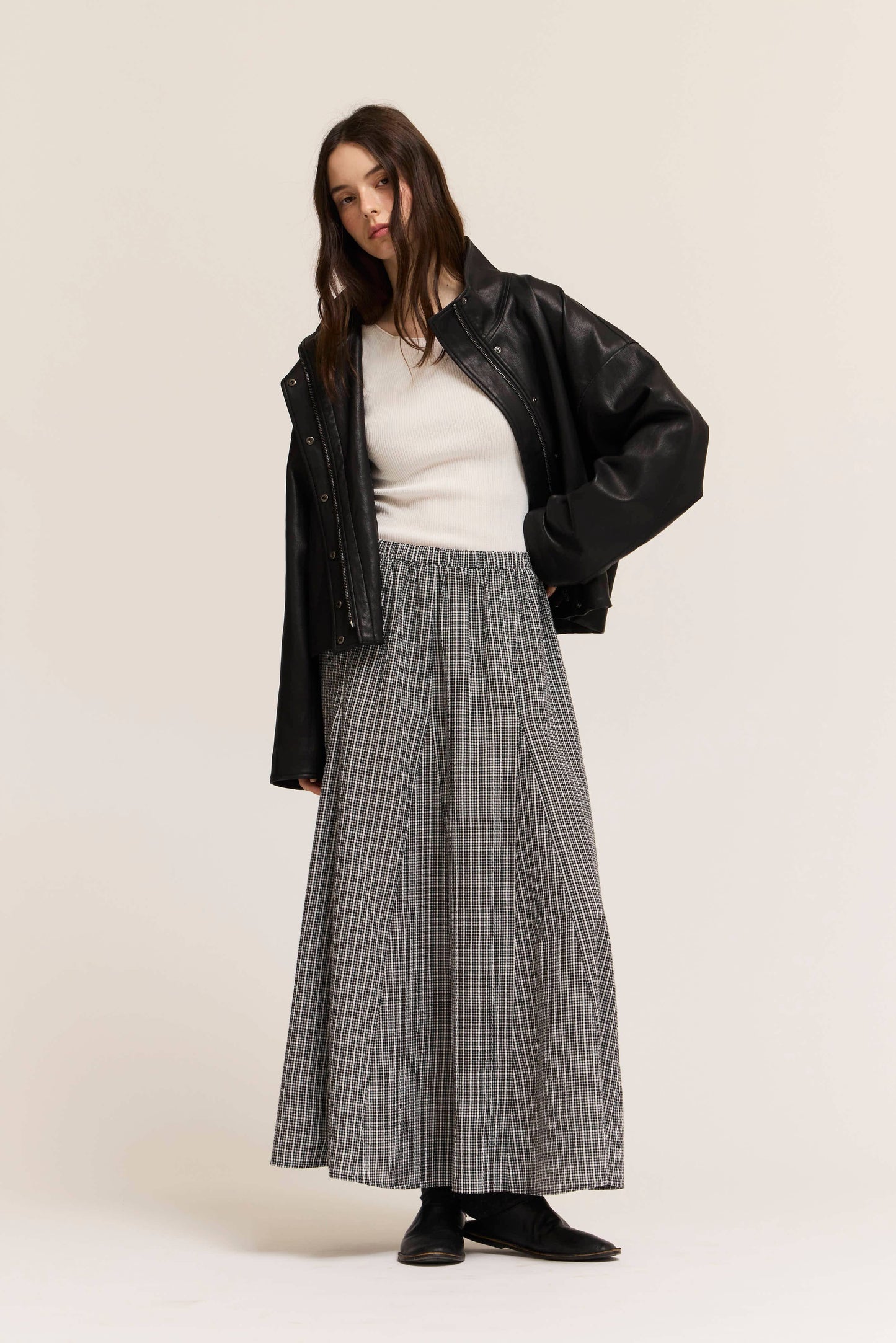 PLAID PANEL SKIRT