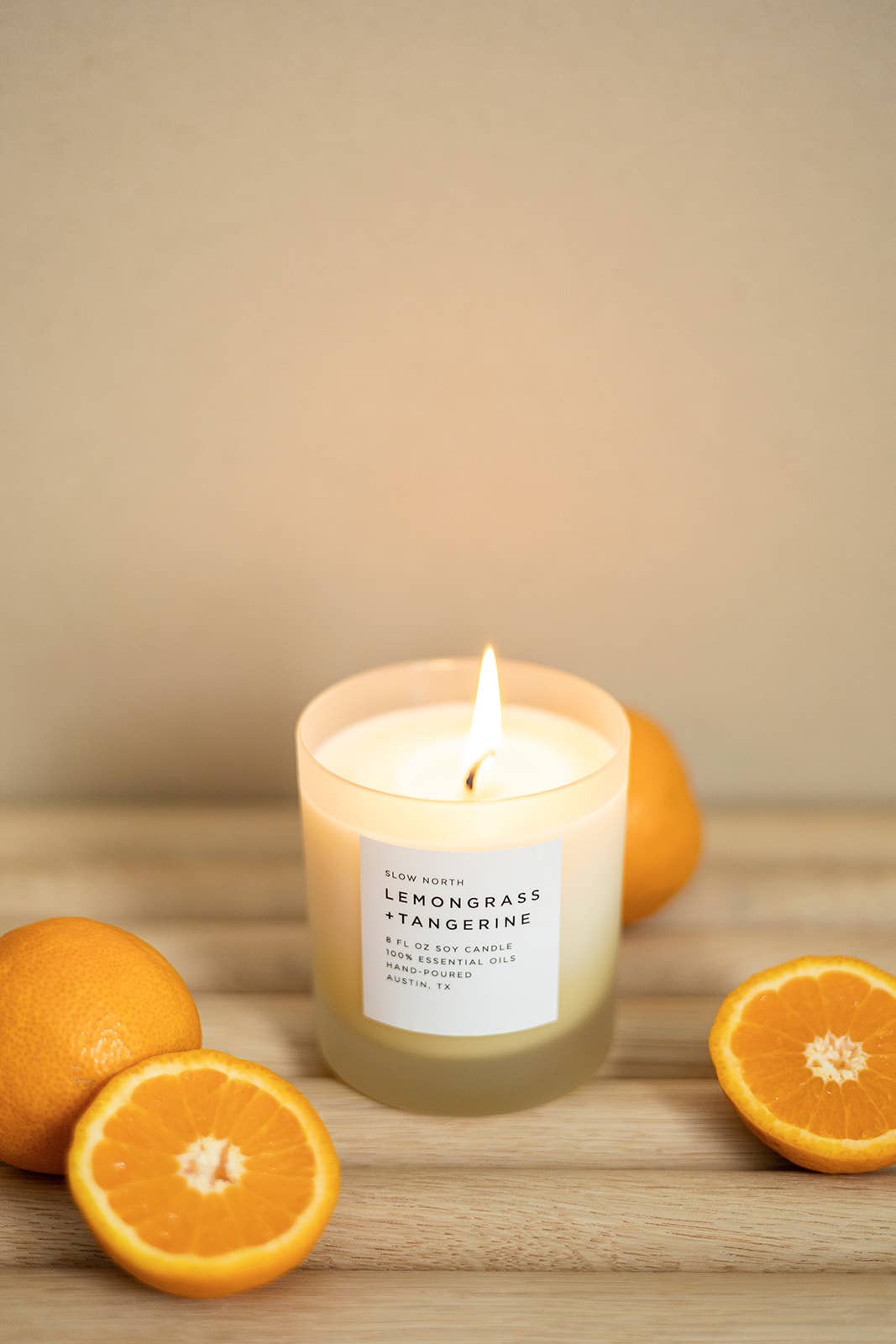 Lemongrass + Tangerine Frosted Candle