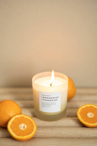 Lemongrass + Tangerine Frosted Candle