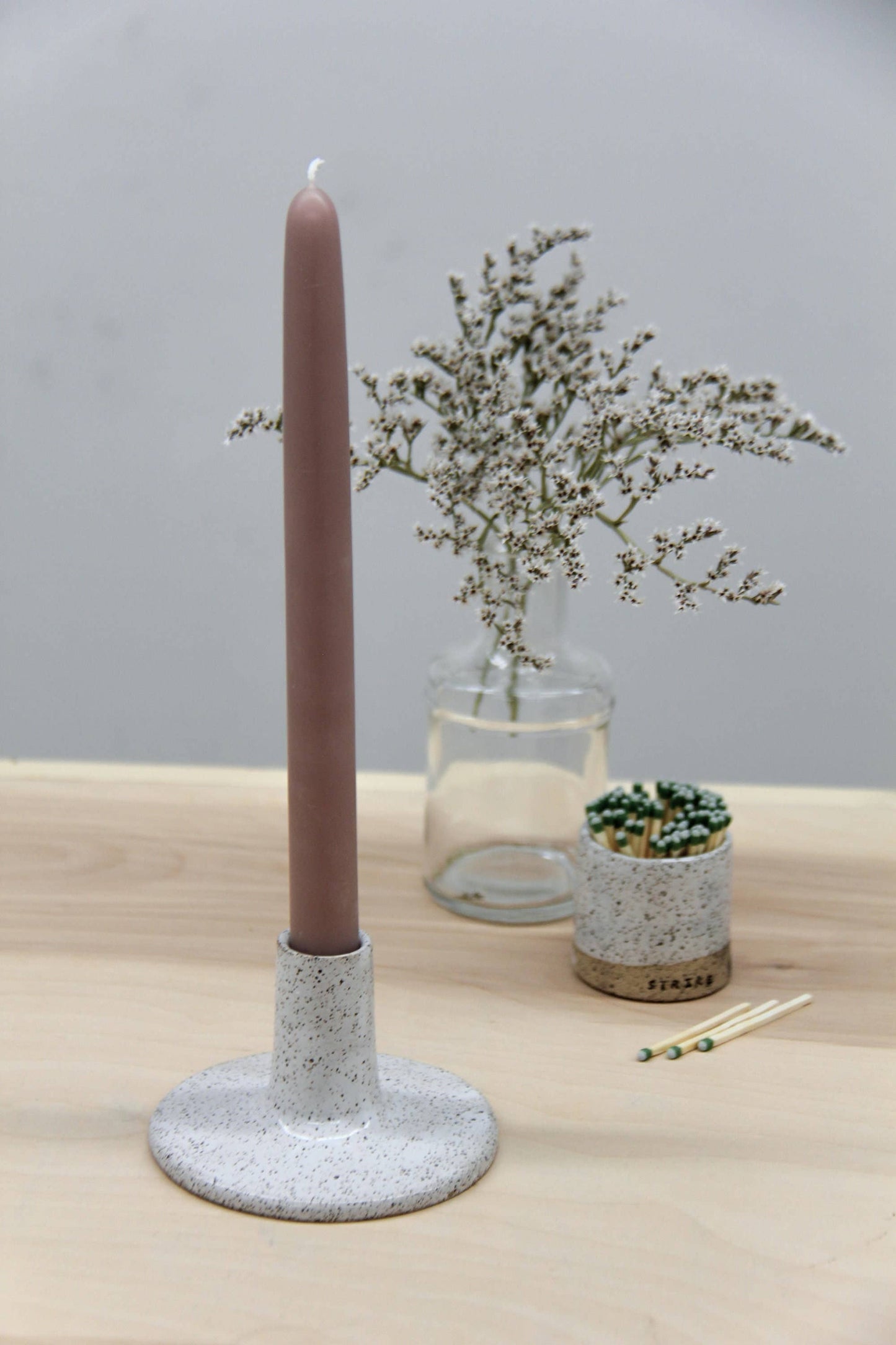 Wide Ceramic Candle Taper Holder