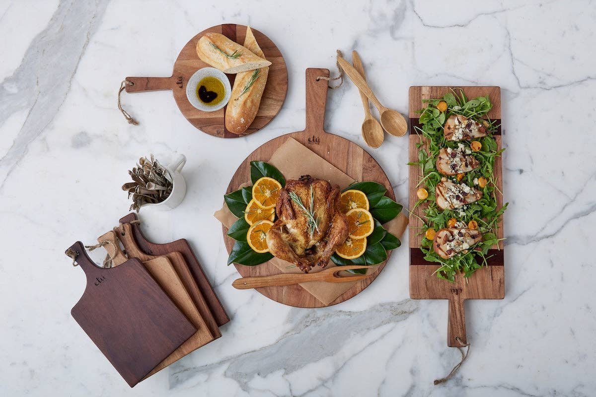 Natural Rectangle Acacia Wood Charcuterie Cheese Board Small