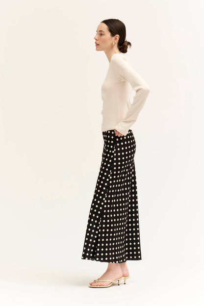 POLKA DOT SLIP SKIRT