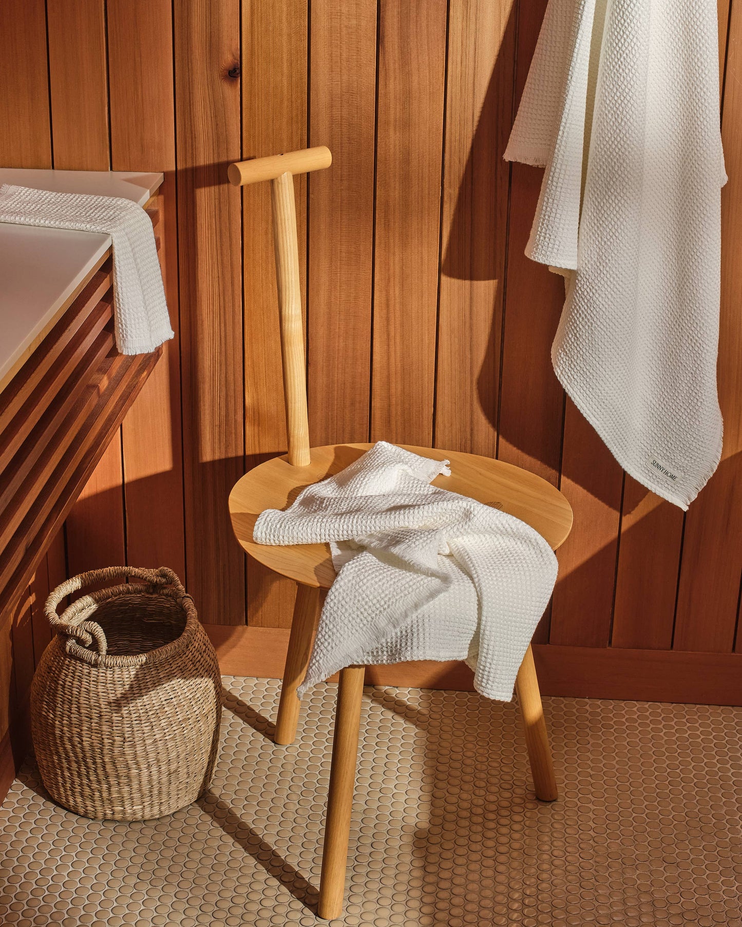 Quick Dry Soft Waffle Cotton Bath Towel | Soft White