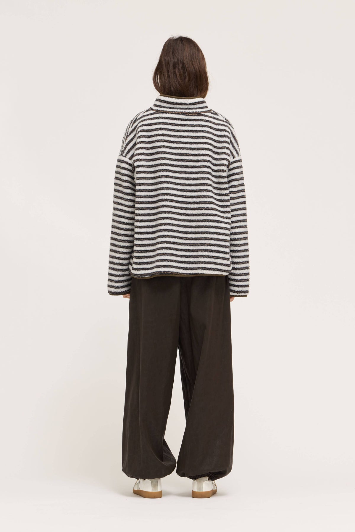 STRIPE ZIP-UP FLEECE JACKET