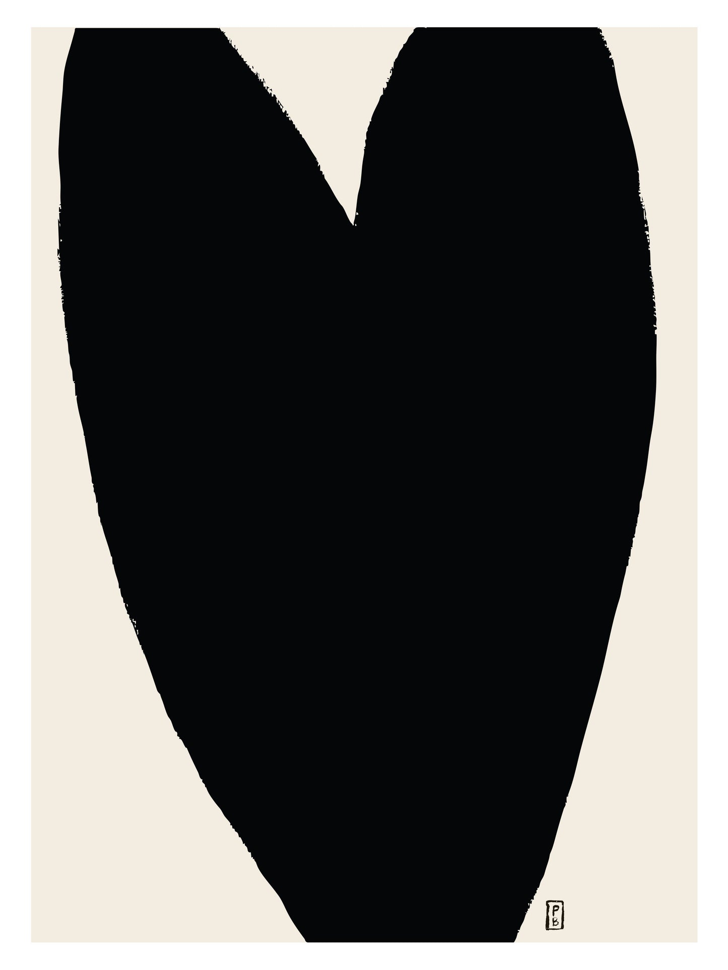 Black Heart Abstract Art Print: Modern Home Decor