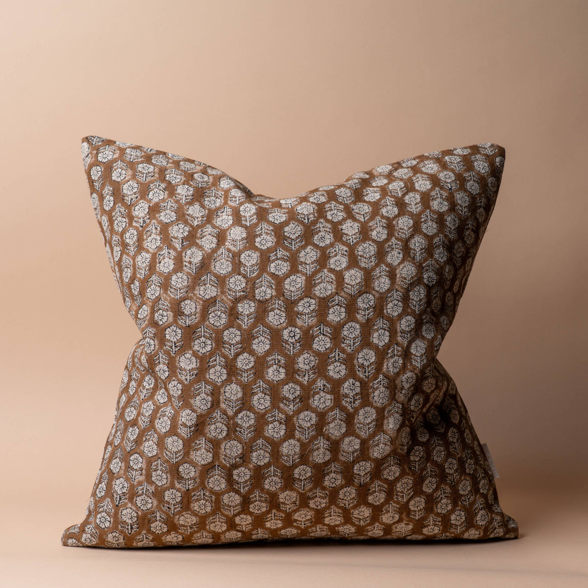 BETSY Linen Block-print Pillow Cover