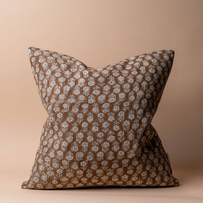 BETSY Linen Block-print Pillow Cover