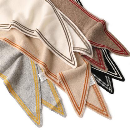 Cashmere Knit Wrap – Soft Triangle Neck Scarf