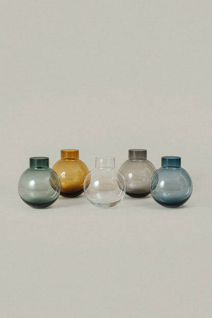 Artisan Tabletop Modern Hand Blown Glass Vase | Ball Clear