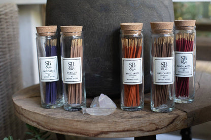 White Jasmine Incense in Glass Jar- 40 sticks
