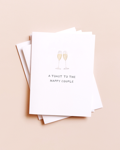Champagne Toast — Classic Wedding Congrats Card