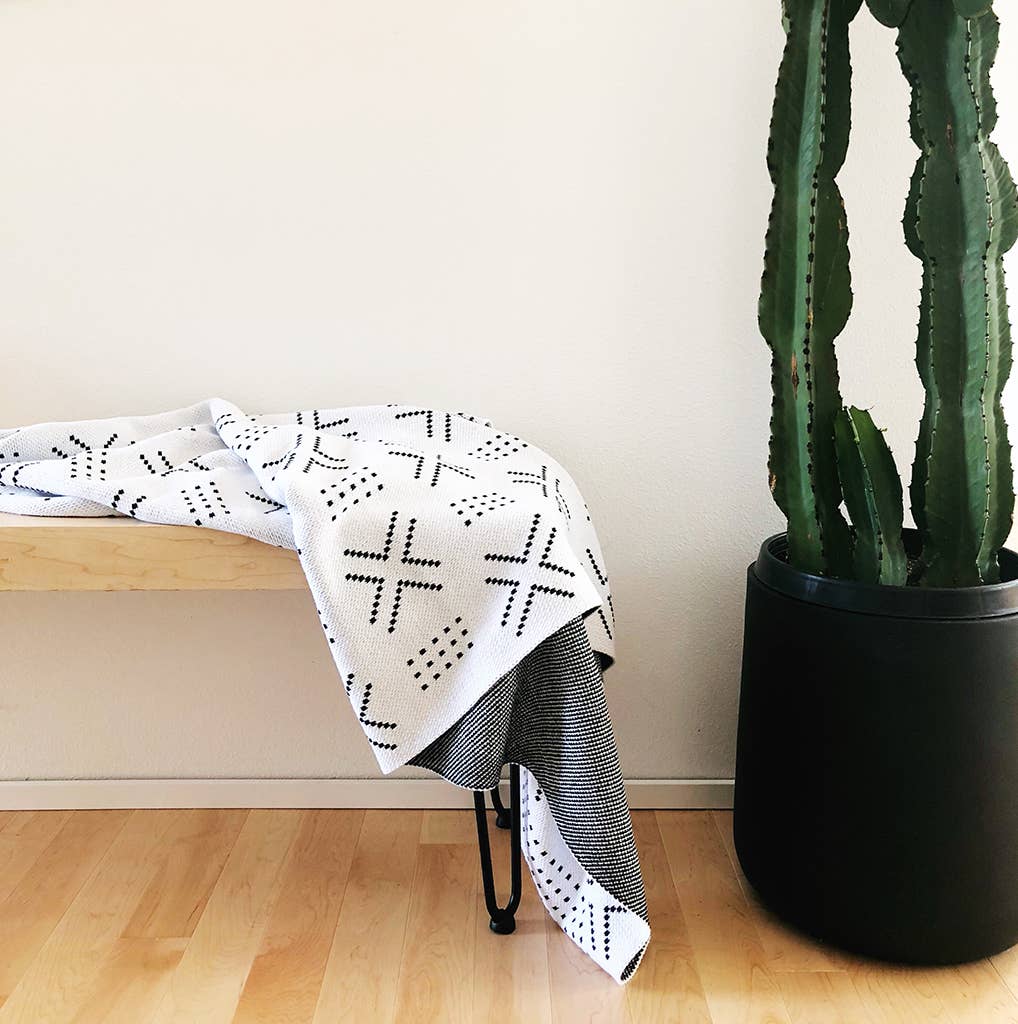 Birifini Throw Blanket - Mudcloth, Boho