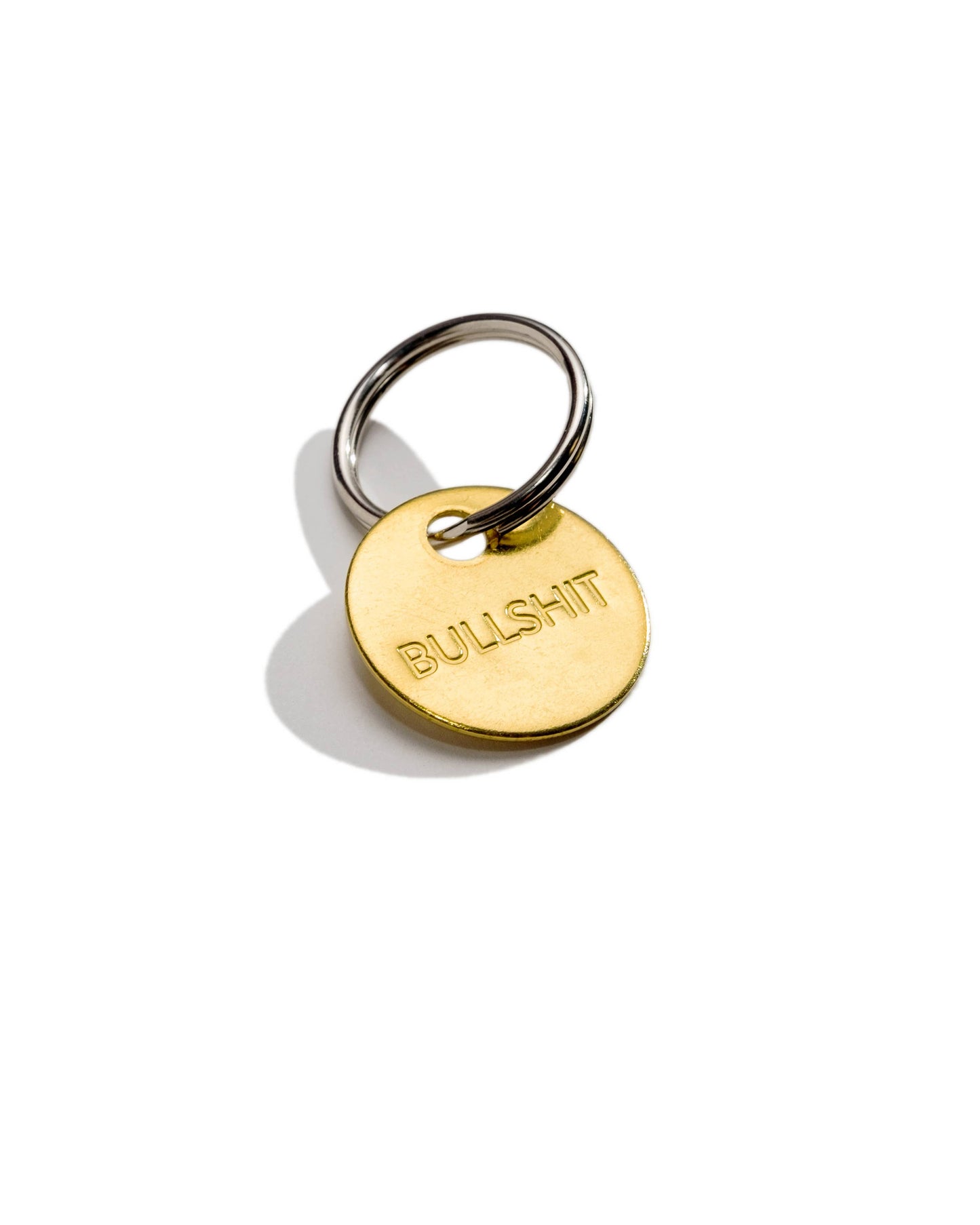 BULLSHIT - Hand Pressed Brass Keychain