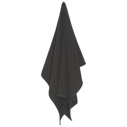 Ripple Black Turkish Cotton Dishtowel