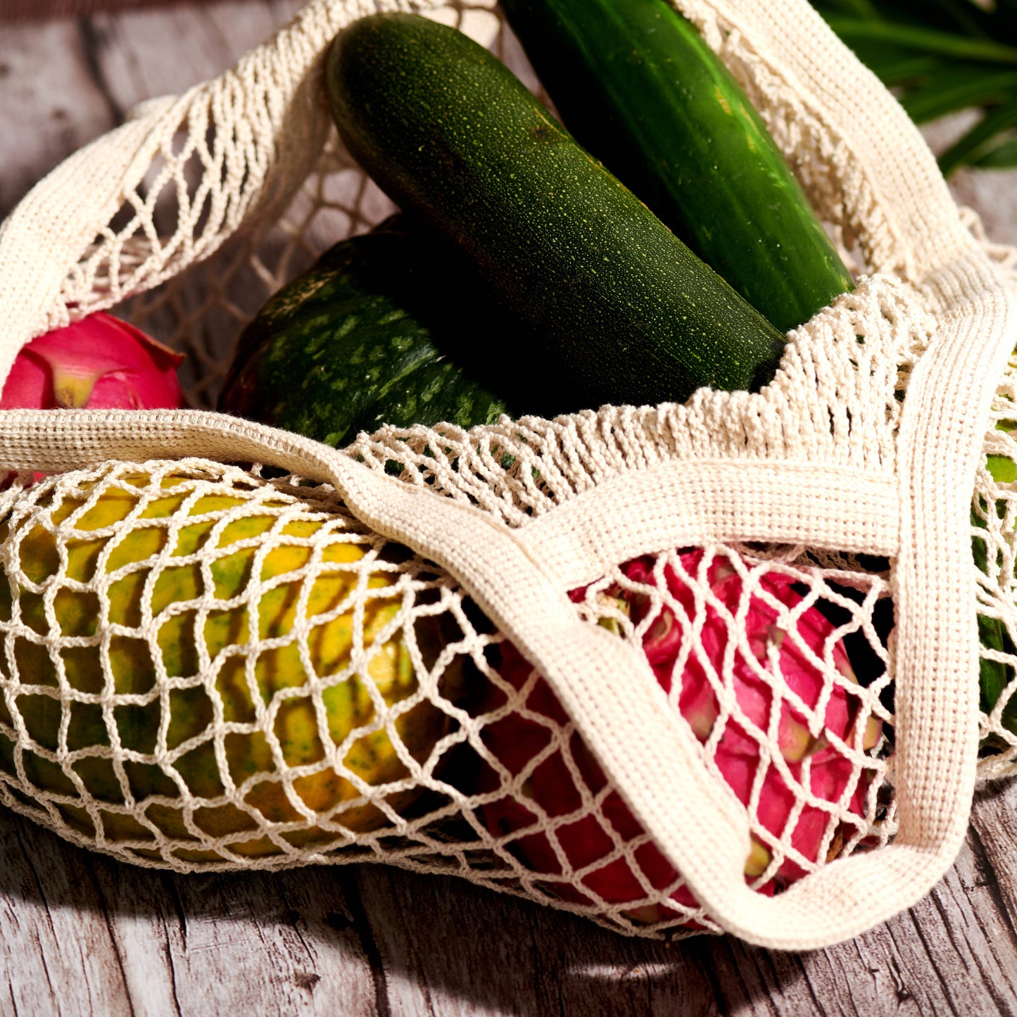 Cotton Netted Mesh Shopping Bag (Plastic Free, Unbranded)