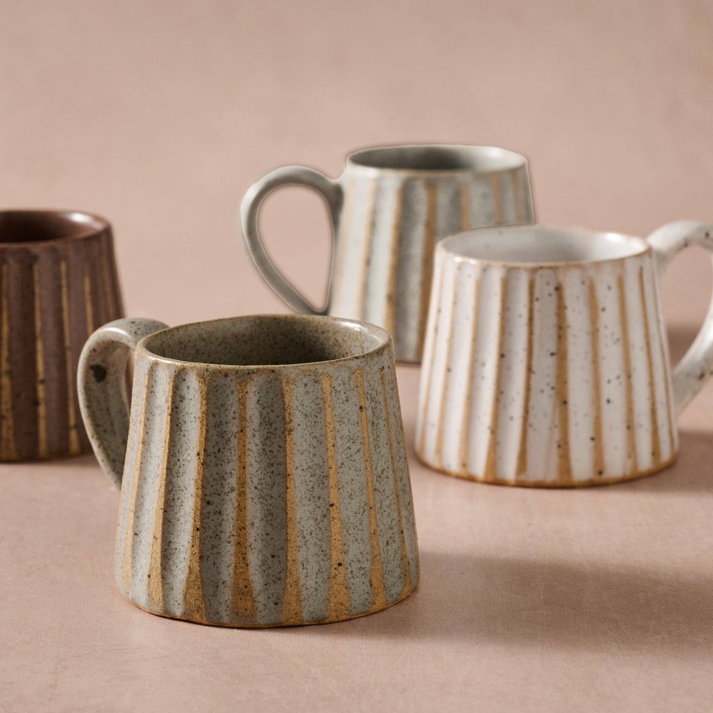 Sundara Conical Fluted Ceramic Espresso Mugs