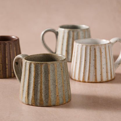 Sundara Conical Fluted Ceramic Espresso Mugs