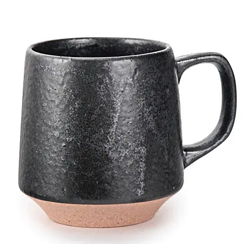 10oz 3.5"H Minoyaki Japan Mug with Handle Black Glazed