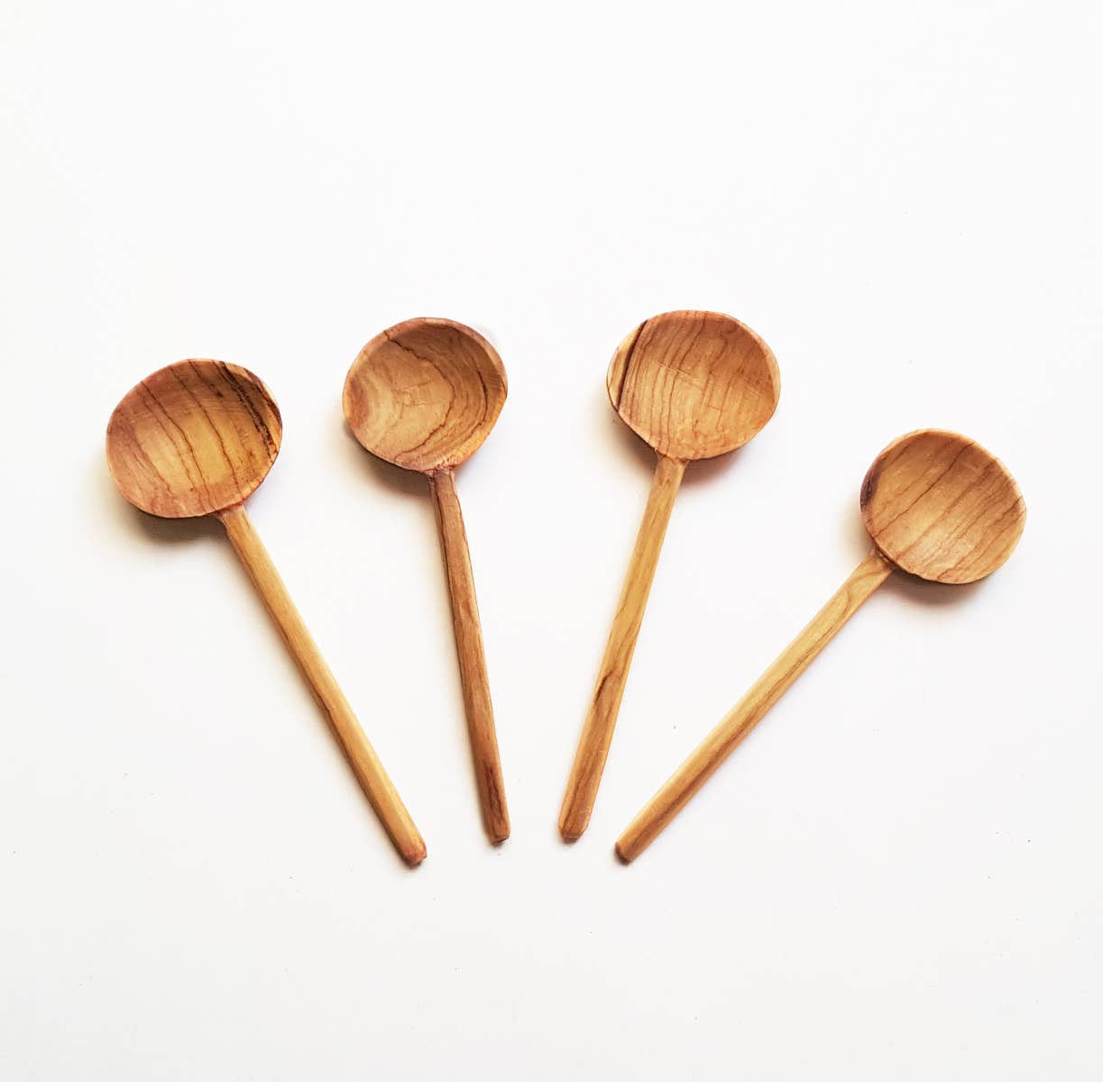 Olive Wood Condiment Spoons | Set of 4