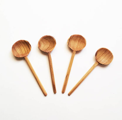 Olive Wood Condiment Spoons | Set of 4