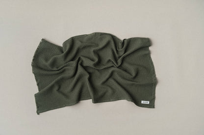 Quick Dry Soft Waffle Cotton Hand Towel | Olive Green