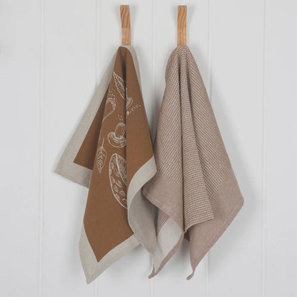 Tea Towel - Mushroom Waffle - Brown