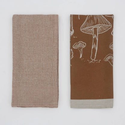 Tea Towel - Mushroom Waffle - Brown