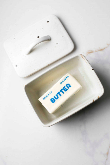Speckled Butter Dish with Lid