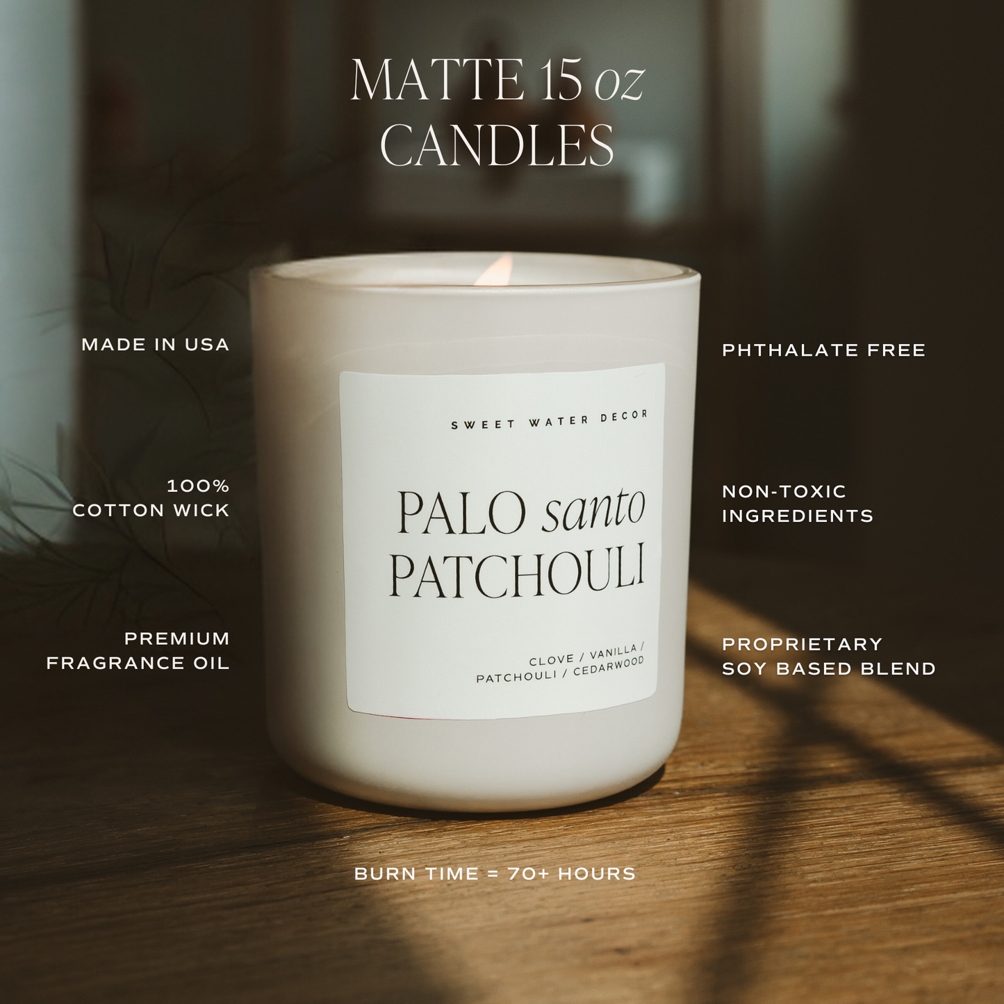Salt and Sea 15 oz Soy Candle, Matte Jar -  Home Decor