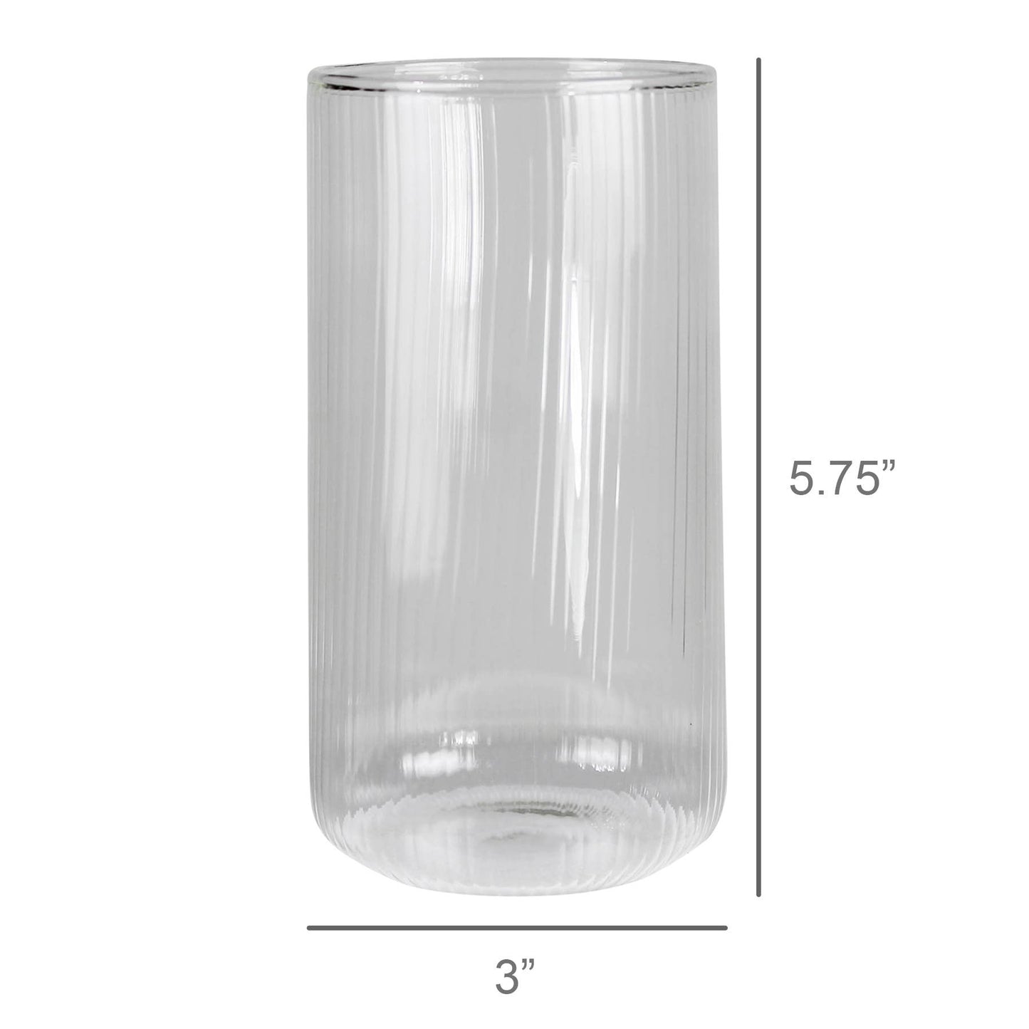 Jolie Ribbed High Ball, Glass