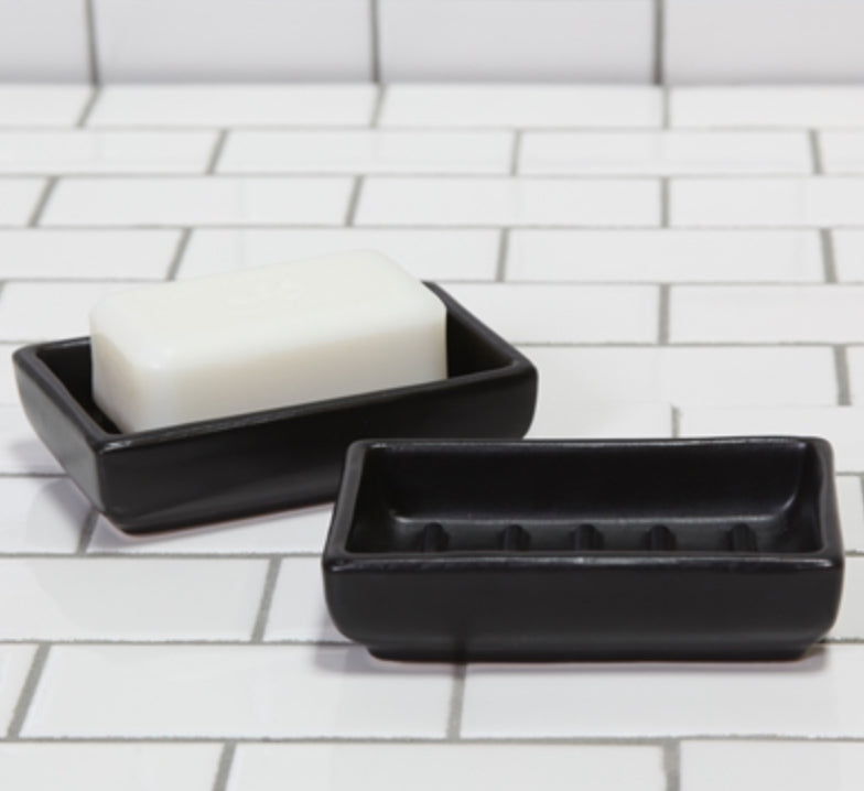 LUNA CERAMIC SOAP DISH - RECT - MATTE BLACK