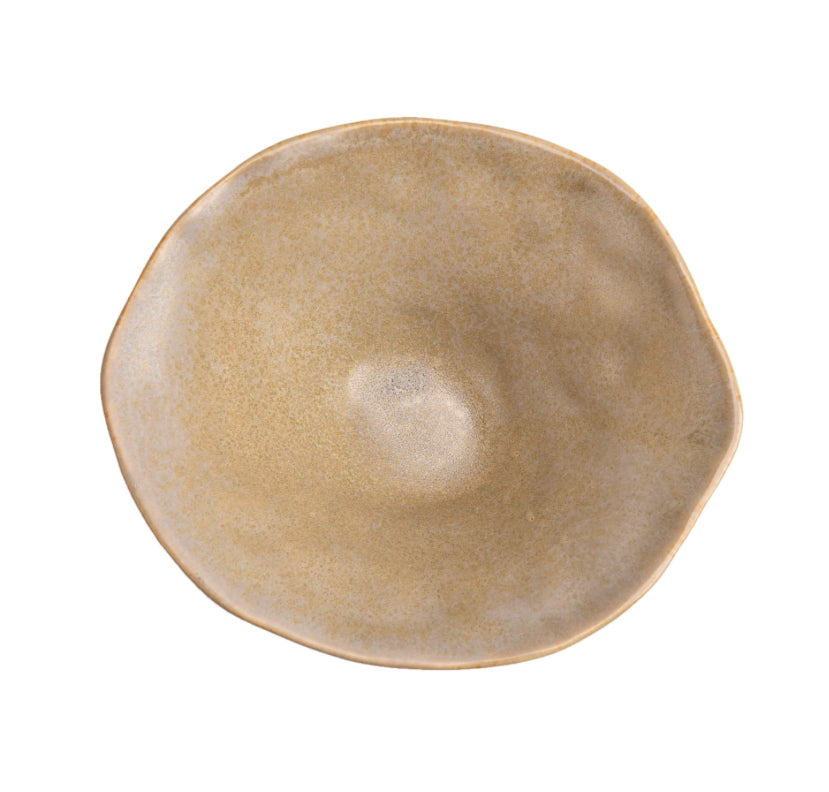 Stoneware Bowl, Reactive Glaze, Tan Color (Each One Will Vary)