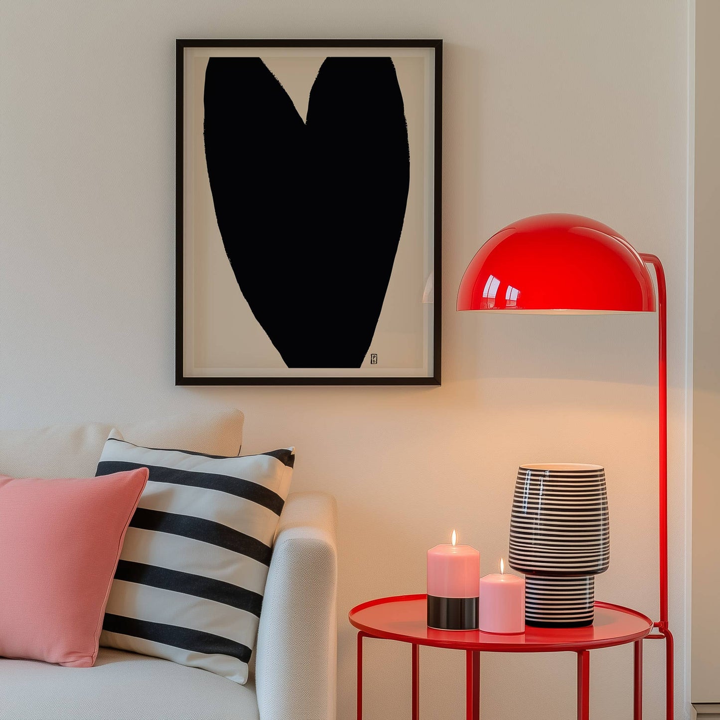 Black Heart Abstract Art Print: Modern Home Decor