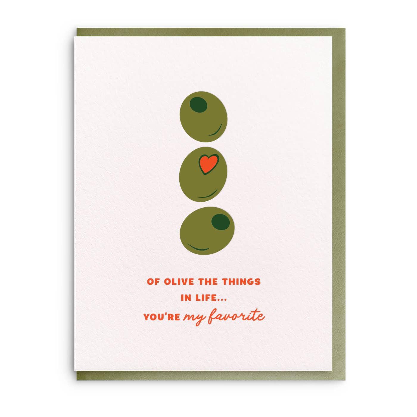 Olive The Things, Letterpress Friendship Greeting Card