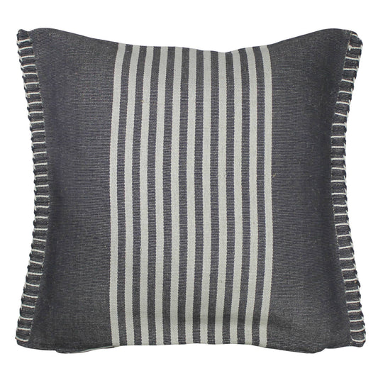 Aberdean Pillow, Cotton & Hemp, Blue Stripe
