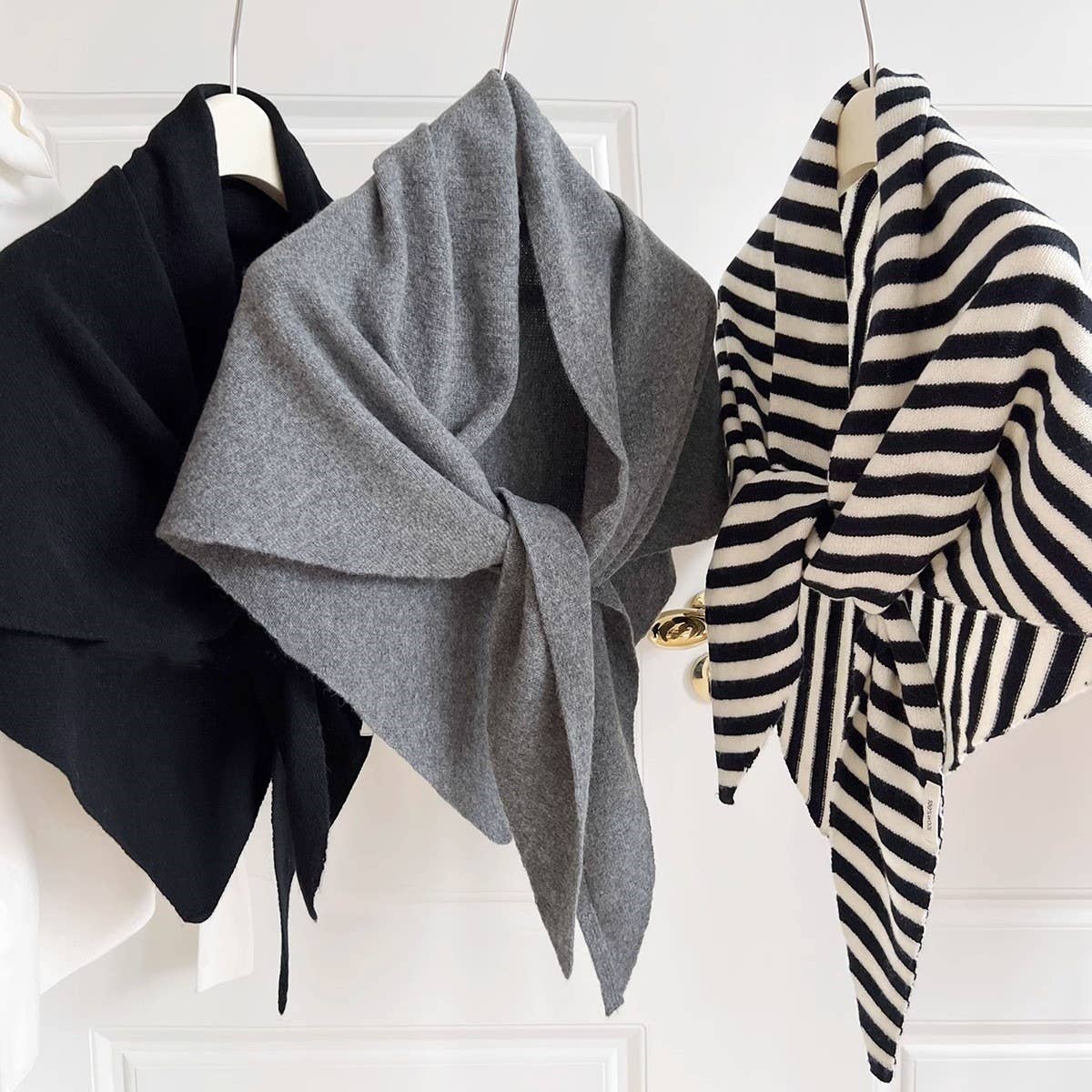 Aussie Wool 100% Large Knit Triangle Shawl