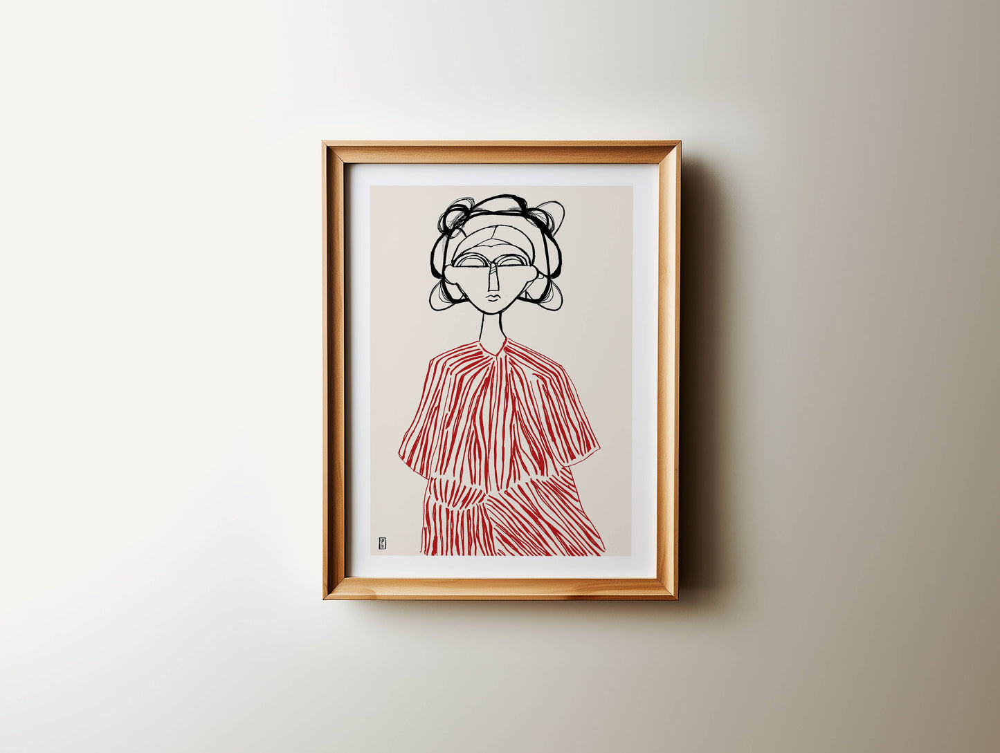Abstract Portrait Art Print: Minimalist Sketch Illustration