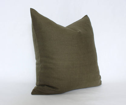 Olive Pillow Cover, Olive Green Pillow | Dark Olive