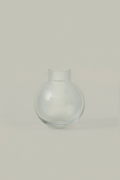 Artisan Tabletop Modern Hand Blown Glass Vase | Ball Clear