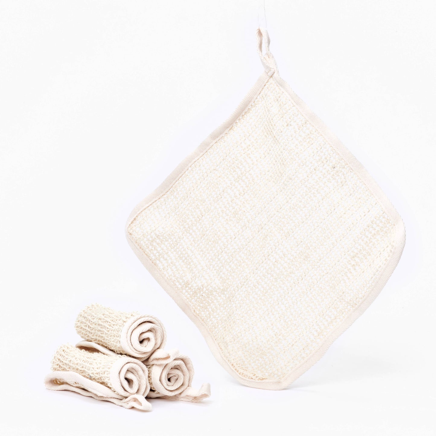 Cotton & Sisal Shower Wash Cloth (Plastic Free, Unbranded)