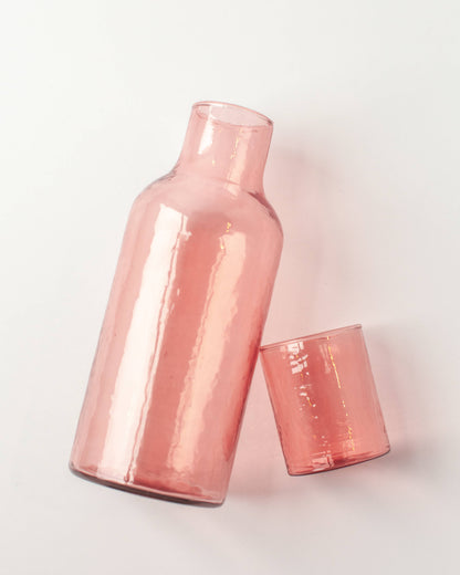 Handblown Hammered Glass Carafe