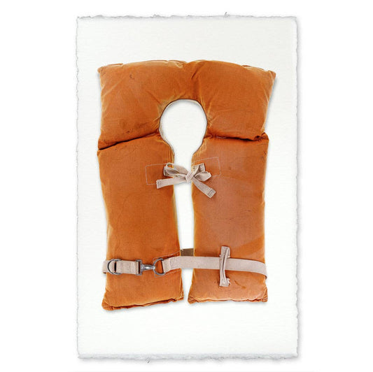 Framed Orange-Canvas Life Vest