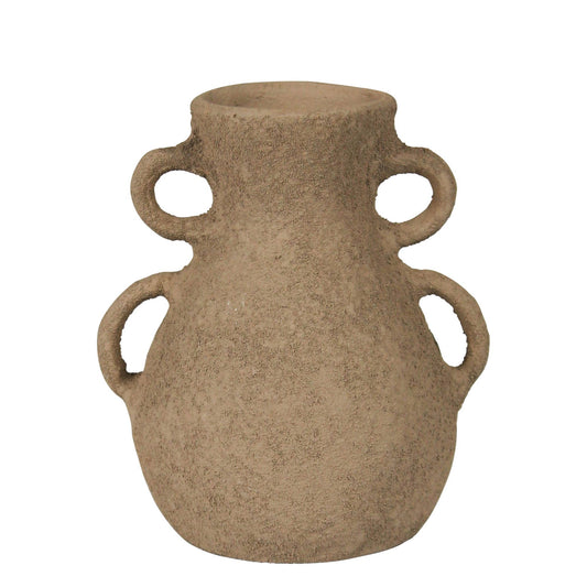 Corsica Vase with Double Handle, Beige - Sm