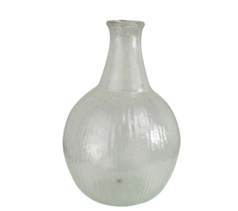 PEPPERED VASE, ROUND BOTTLE, SEEDED GLASS